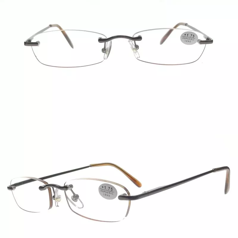 Square Rimless Metal Reading Glasses